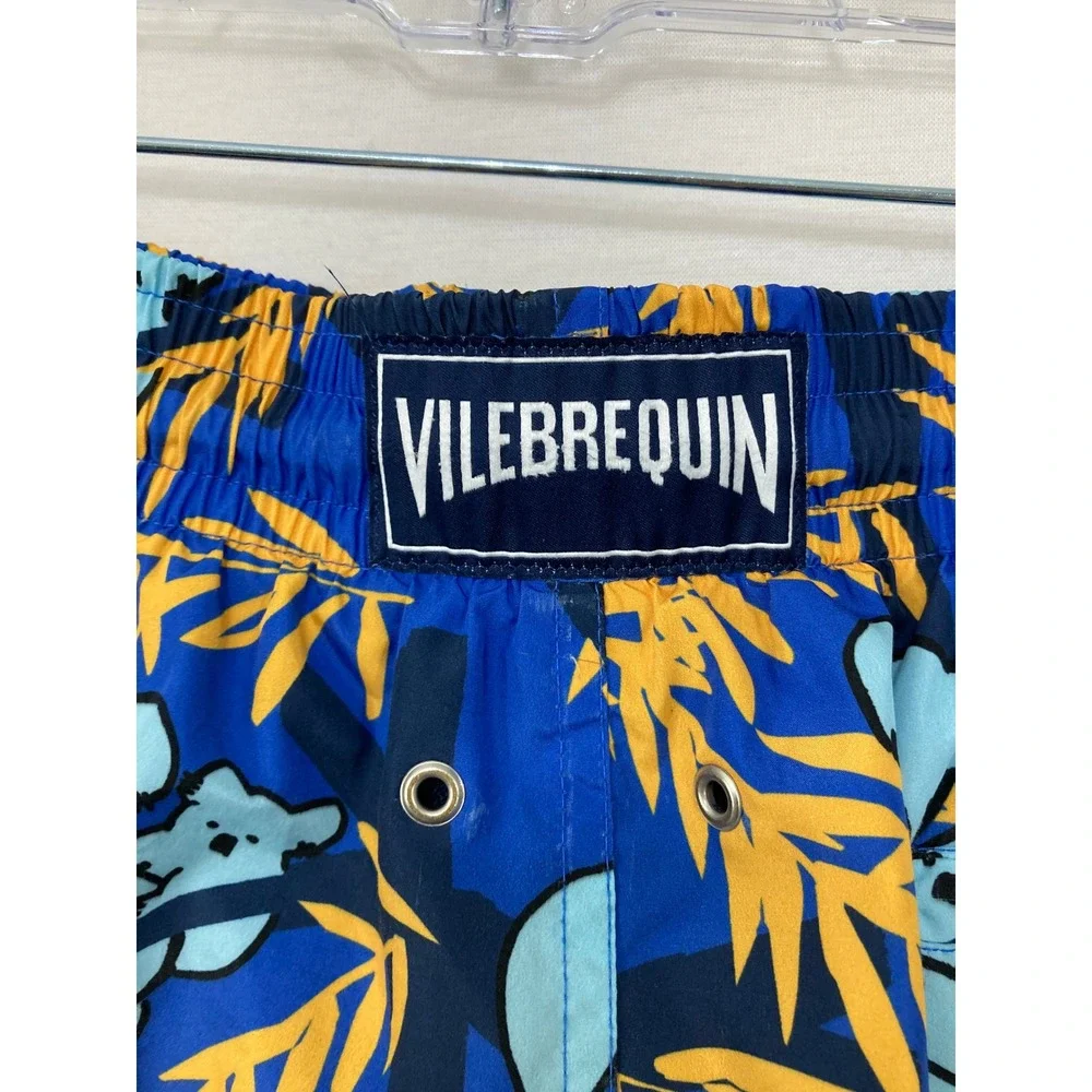 Vilebrequin Koala Print Swim Trunks 5XL Blue Yellow Moorea Board Shorts Vacation